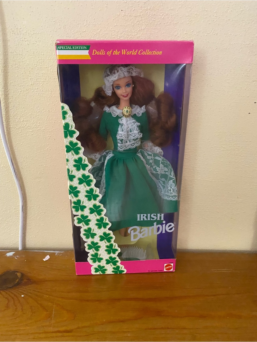 Barbie Irish Doll in Green and White Traditional Dress